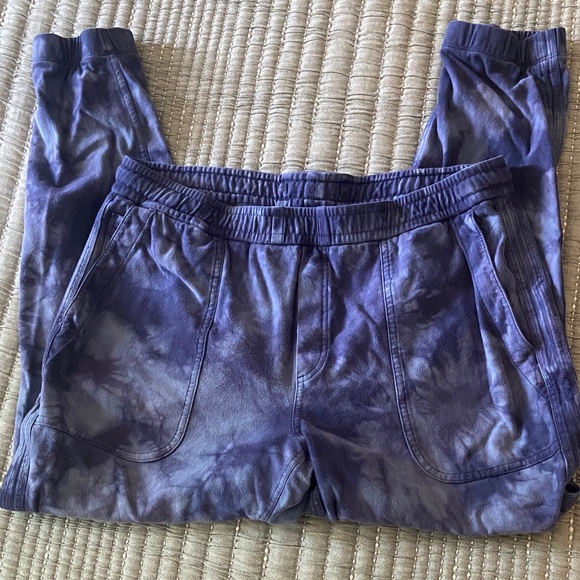 Athleta Blue Tie Dye Fleece Joggers L - Picture 4 of 7